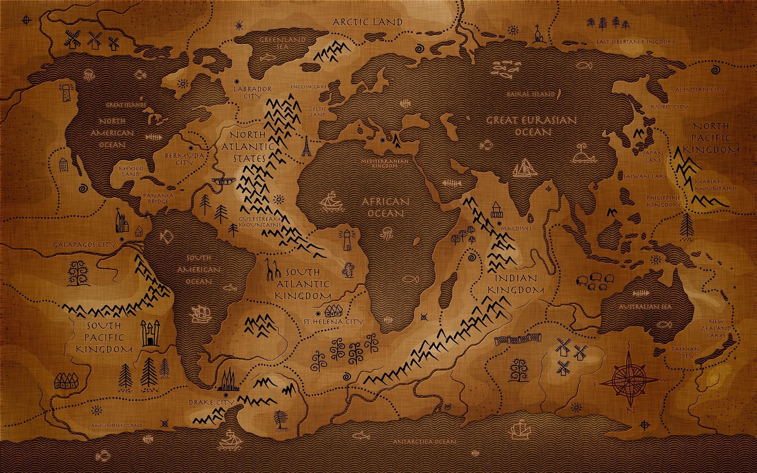 Clearly Defined Ancient World Map HD Download