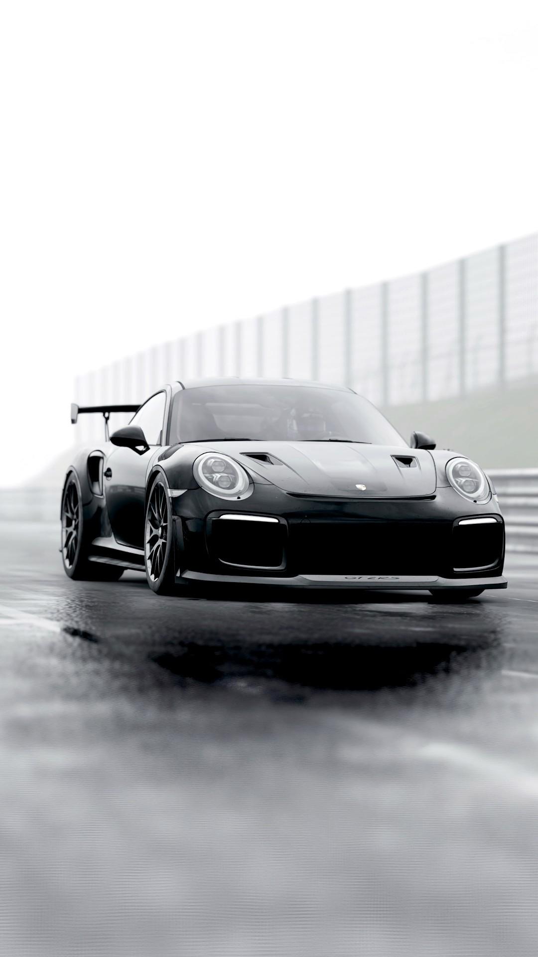 Download 1080x1920 Porsche Gt2 Rs, Black, Supercars, Front