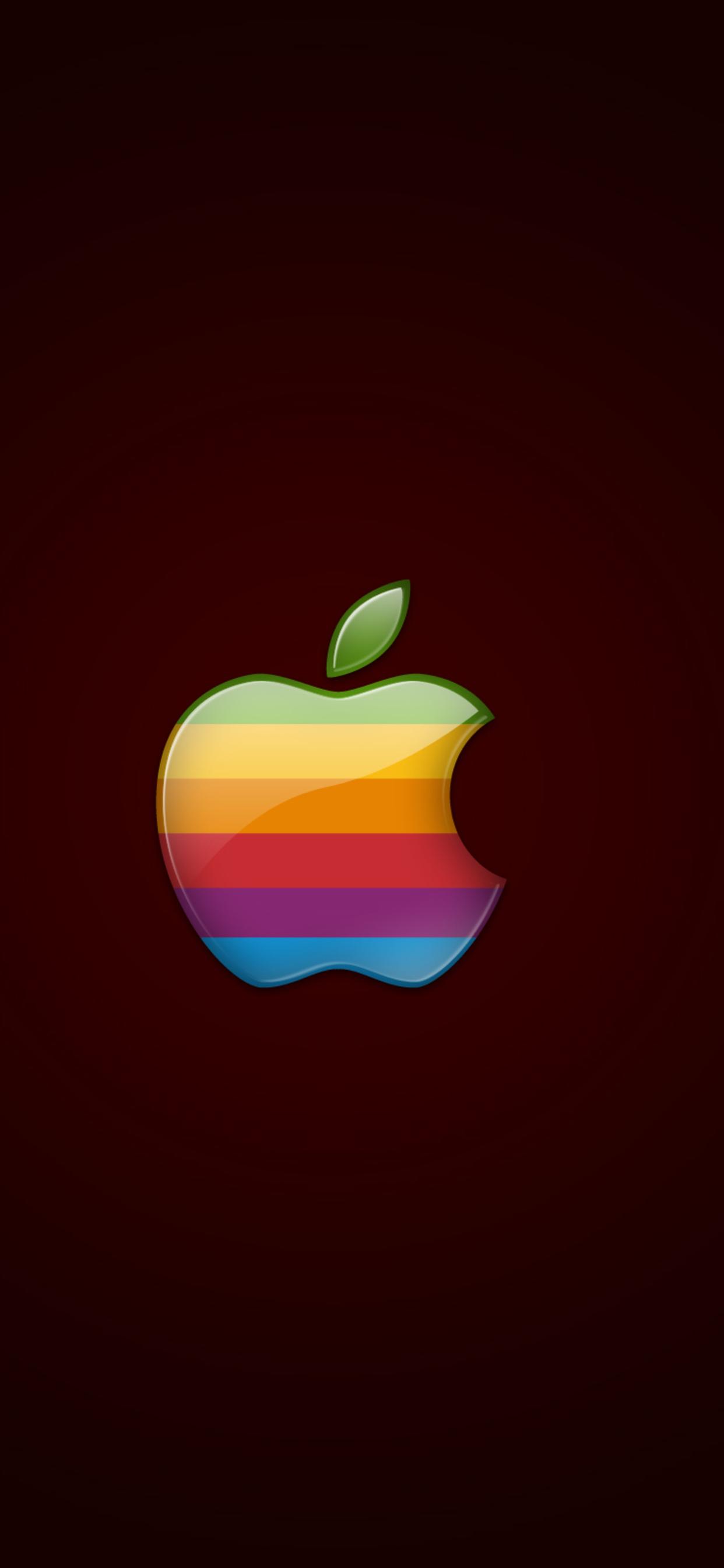 Retro Apple Logo iPhone XS MAX HD 4k Wallpaper