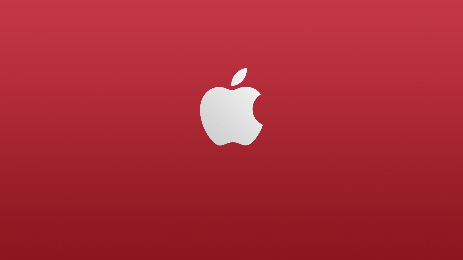 Red Background and White Apple Logo HD Wallpaper