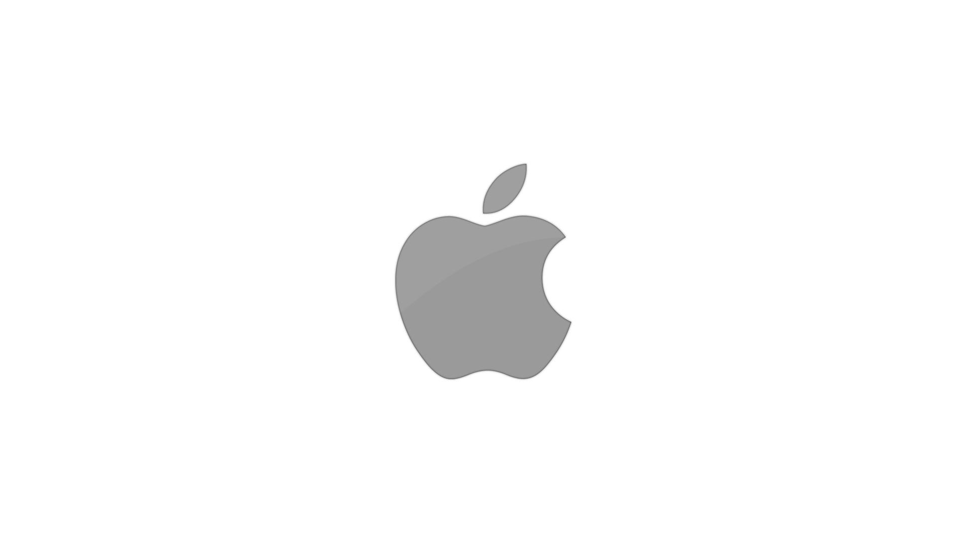 Black and White Apple Mac Logo HD Wallpaper