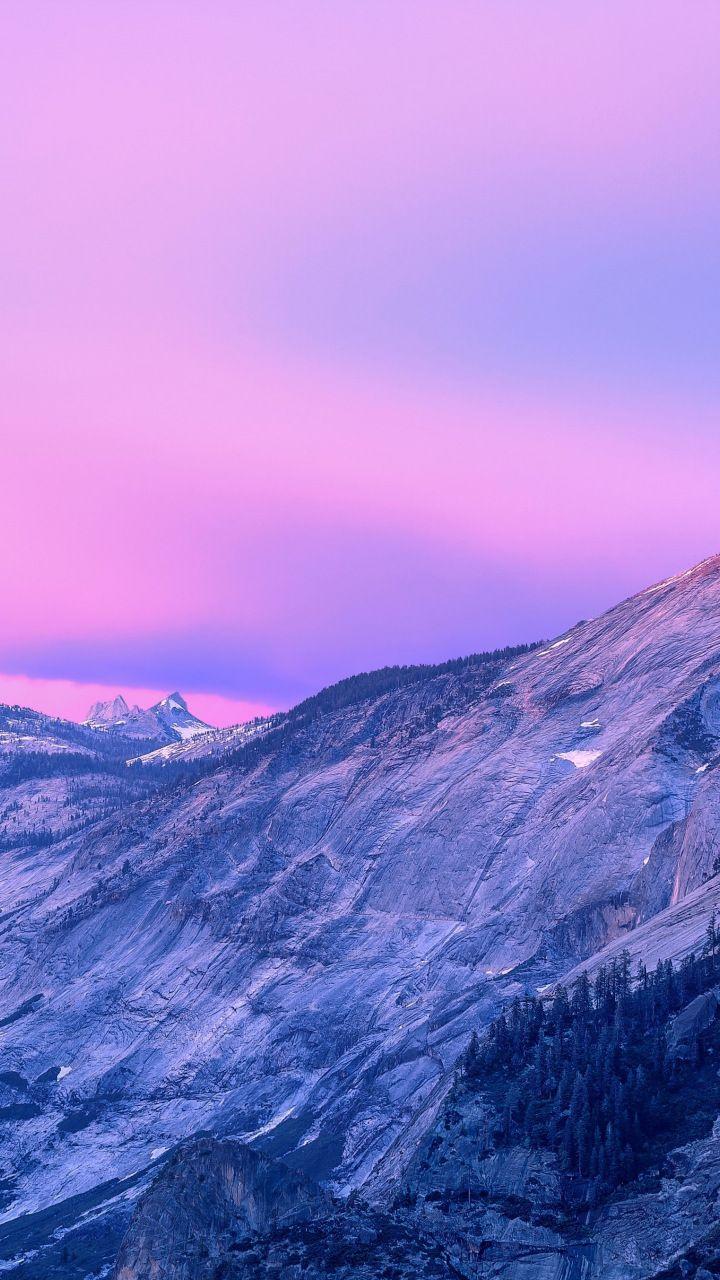 Pink sunset, sky, mountains, nature, 720x1280 wallpaper. Sunset wallpaper, Sky aesthetic, Pink sunset