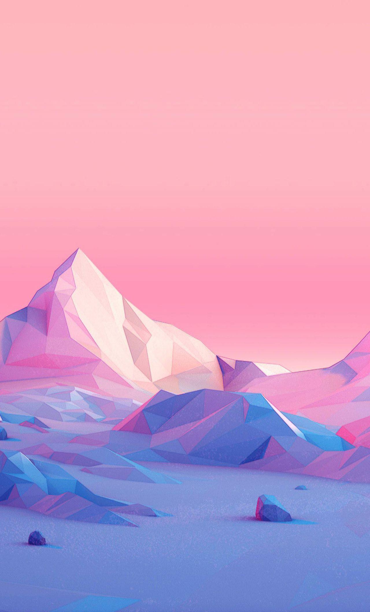 Minimalistic Polygon Mountain [1280x2120]. Scenery wallpaper