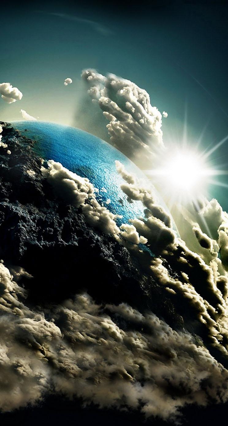 The iPhone Wallpaper Earth in Clouds