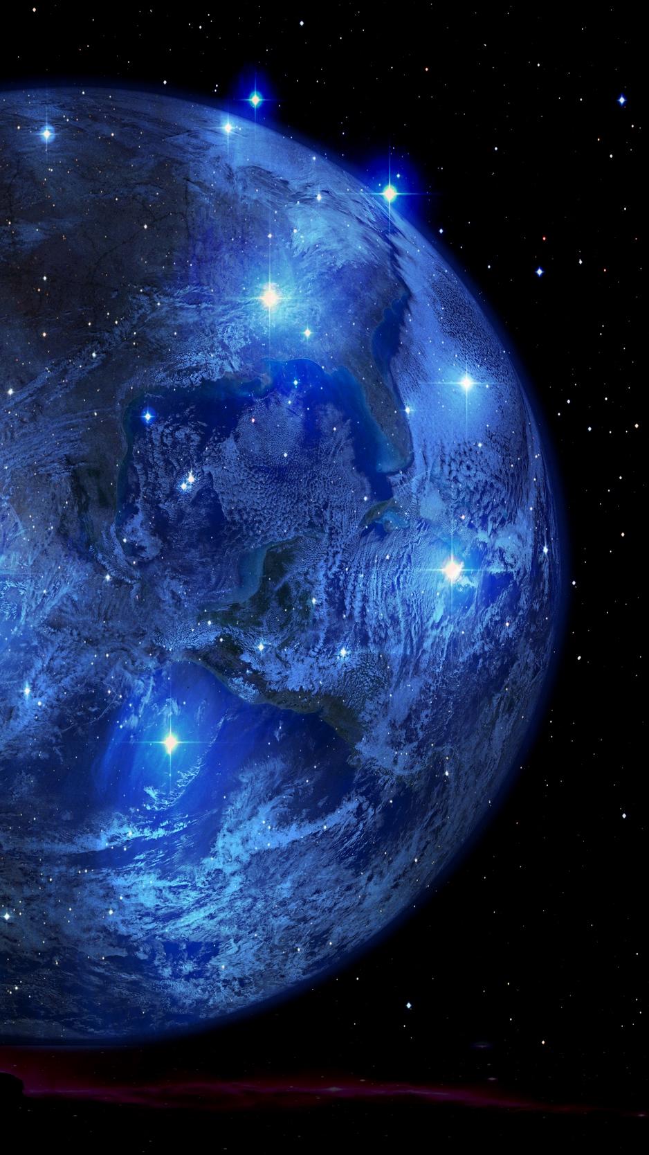 Download wallpaper 938x1668 planet, earth, stars, universe