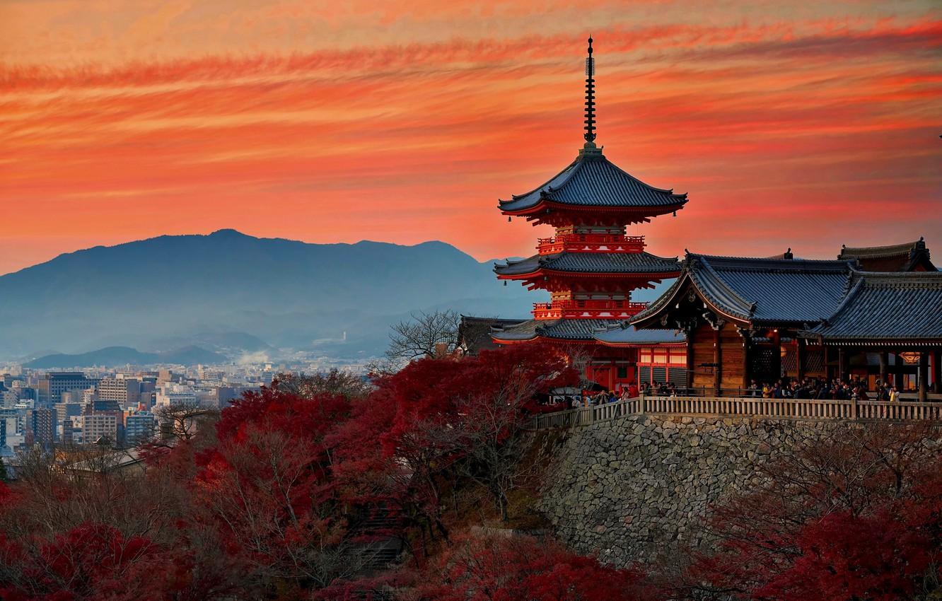 Wallpaper autumn, Japan, temple, Kyoto image for desktop, section пейзажи