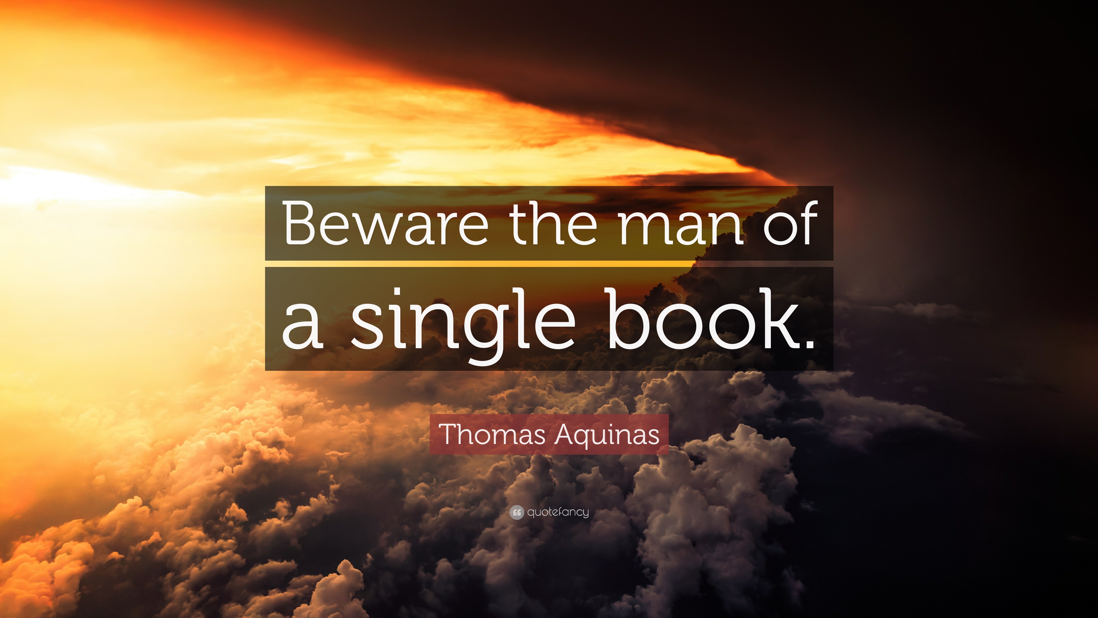 Thomas Aquinas Quote: “Beware the man of a single book.” 12