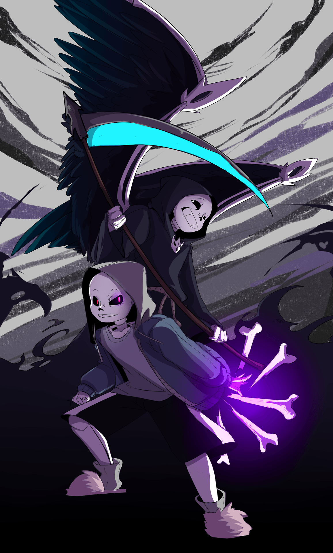 Reaper Sans, au, girl, reapertale, undertale, version, HD phone