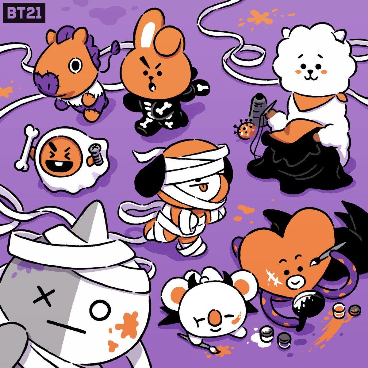 BT21's tweet #Halloween, don't make us wait too long