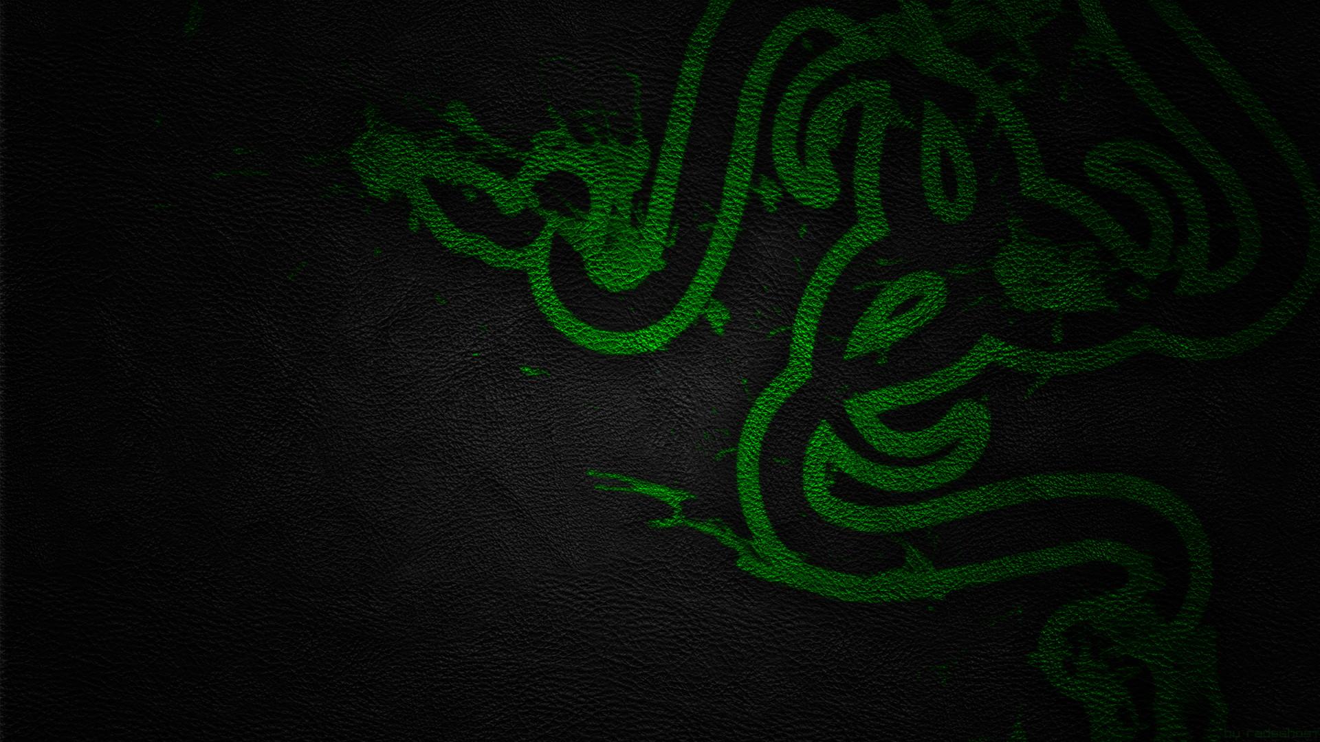 px Gaming Series Green leather logo Razer snake