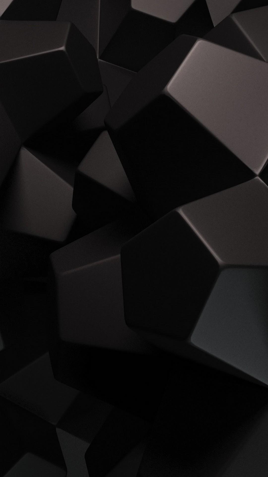 Wallpaper Abstract 3D Dark Cubes Render