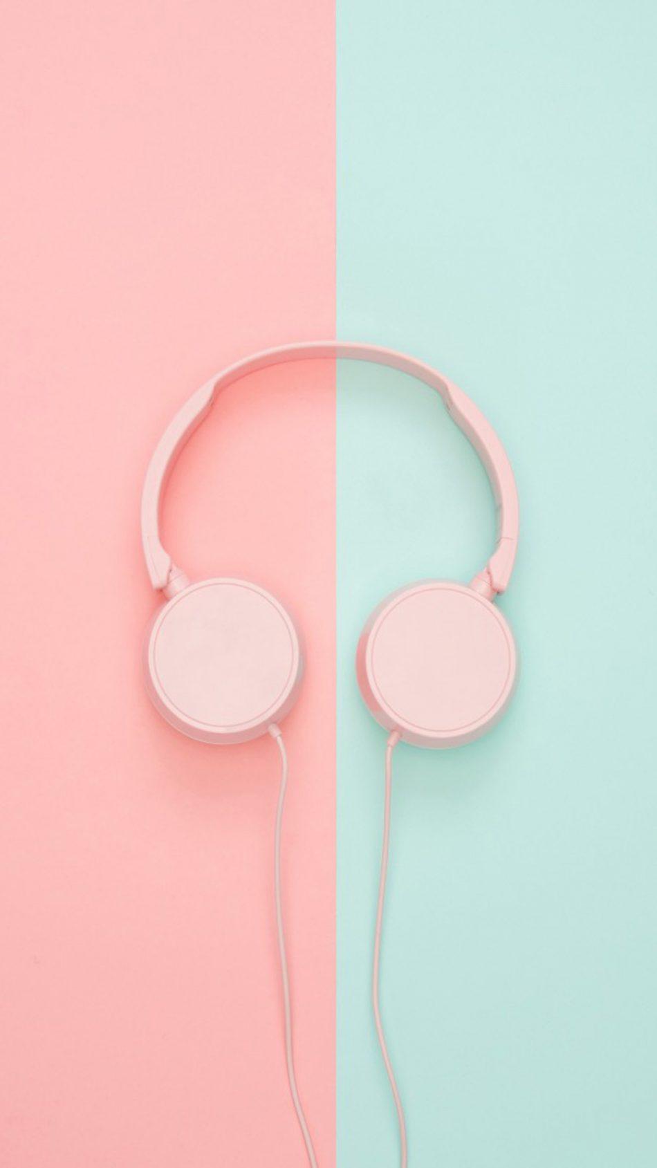 Pink Teal Headphones Free 4K Ultra HD Mobile Wallpaper