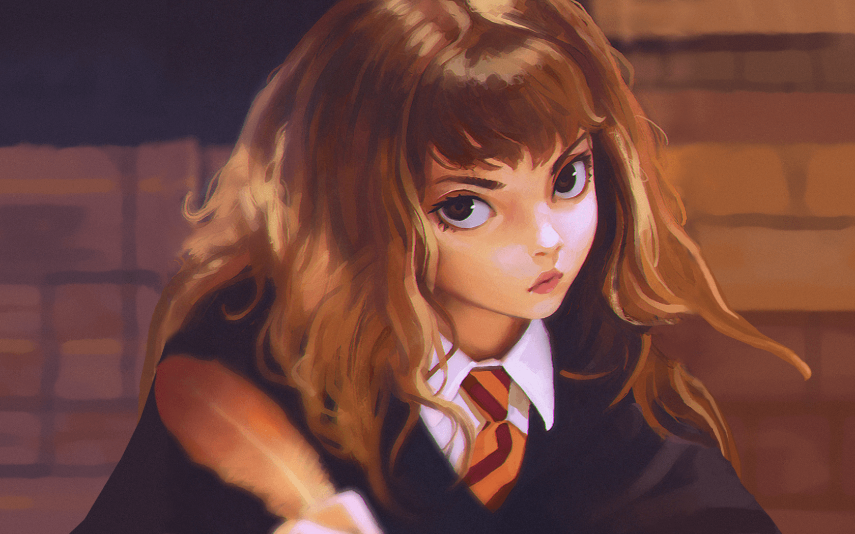 Download 1680x1050 Hermione Granger, Anime Style, Harry