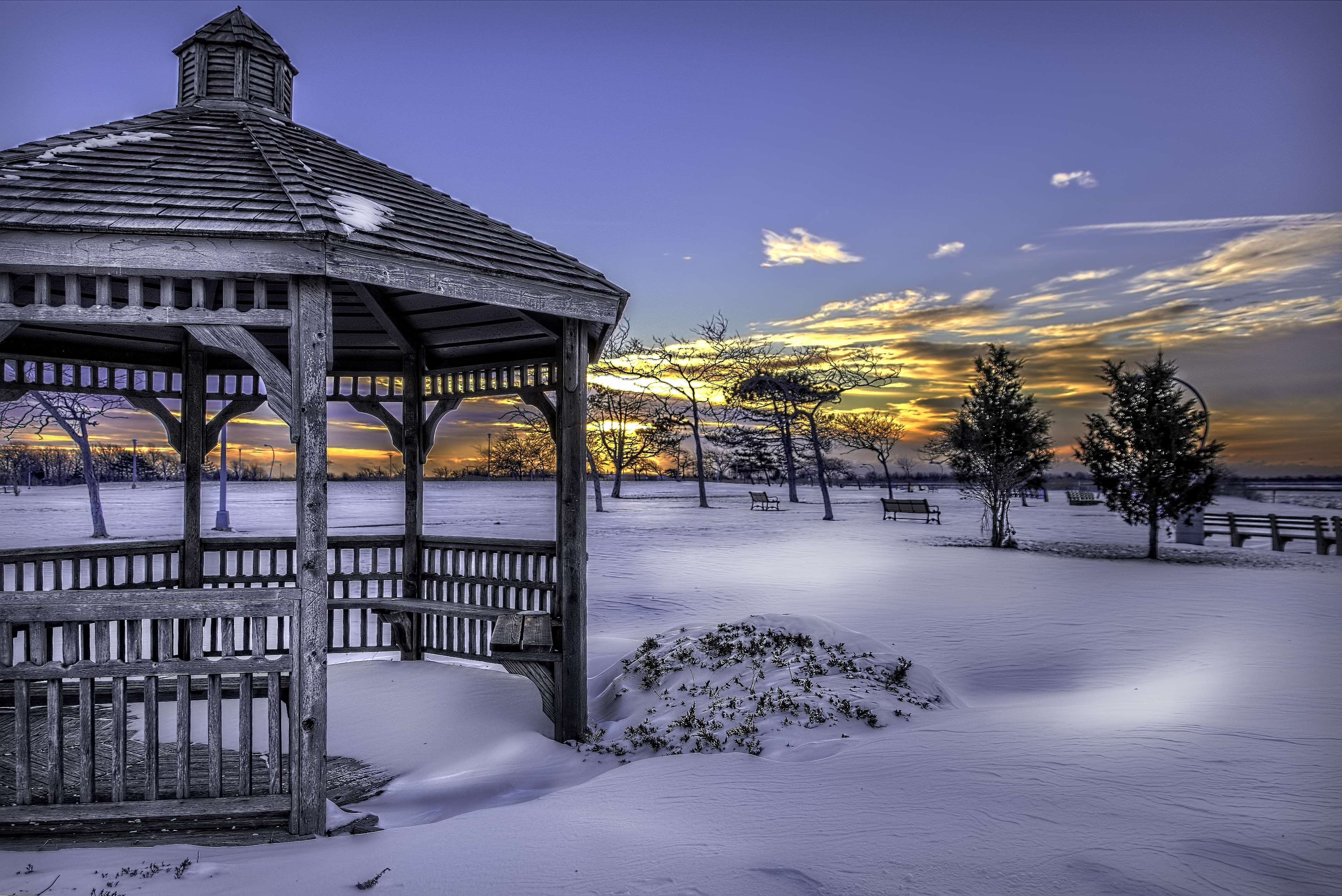 Winter Gazebo Wallpapers - Wallpaper Cave