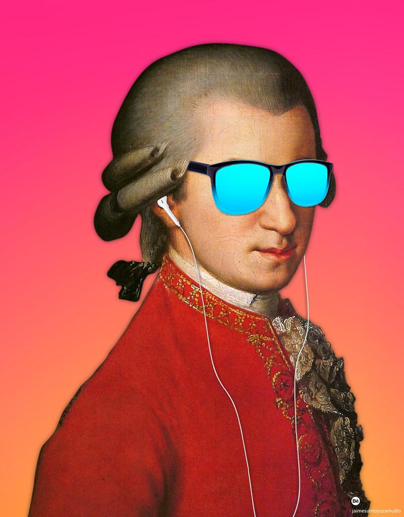 Modern Mozart With Sunglasses 3 Tags Amadeus