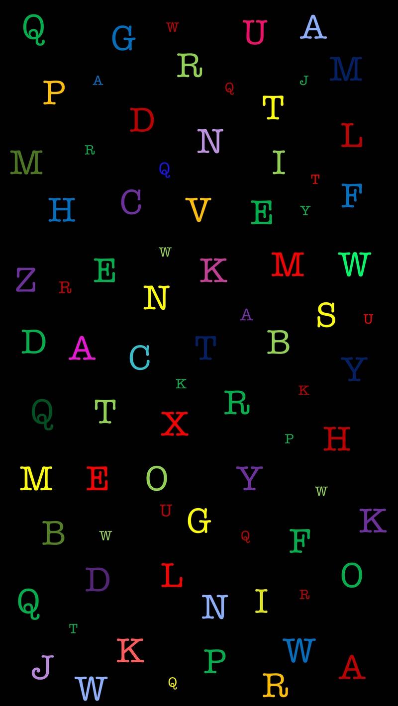 Download wallpaper 800x1420 letters, alphabet, colorful
