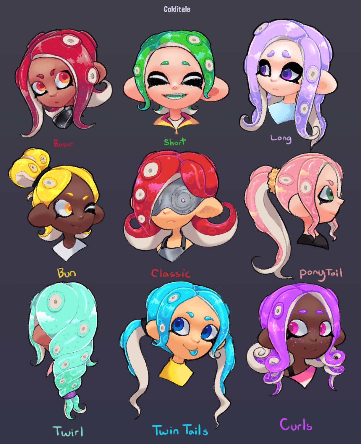 All octoling hairstyles