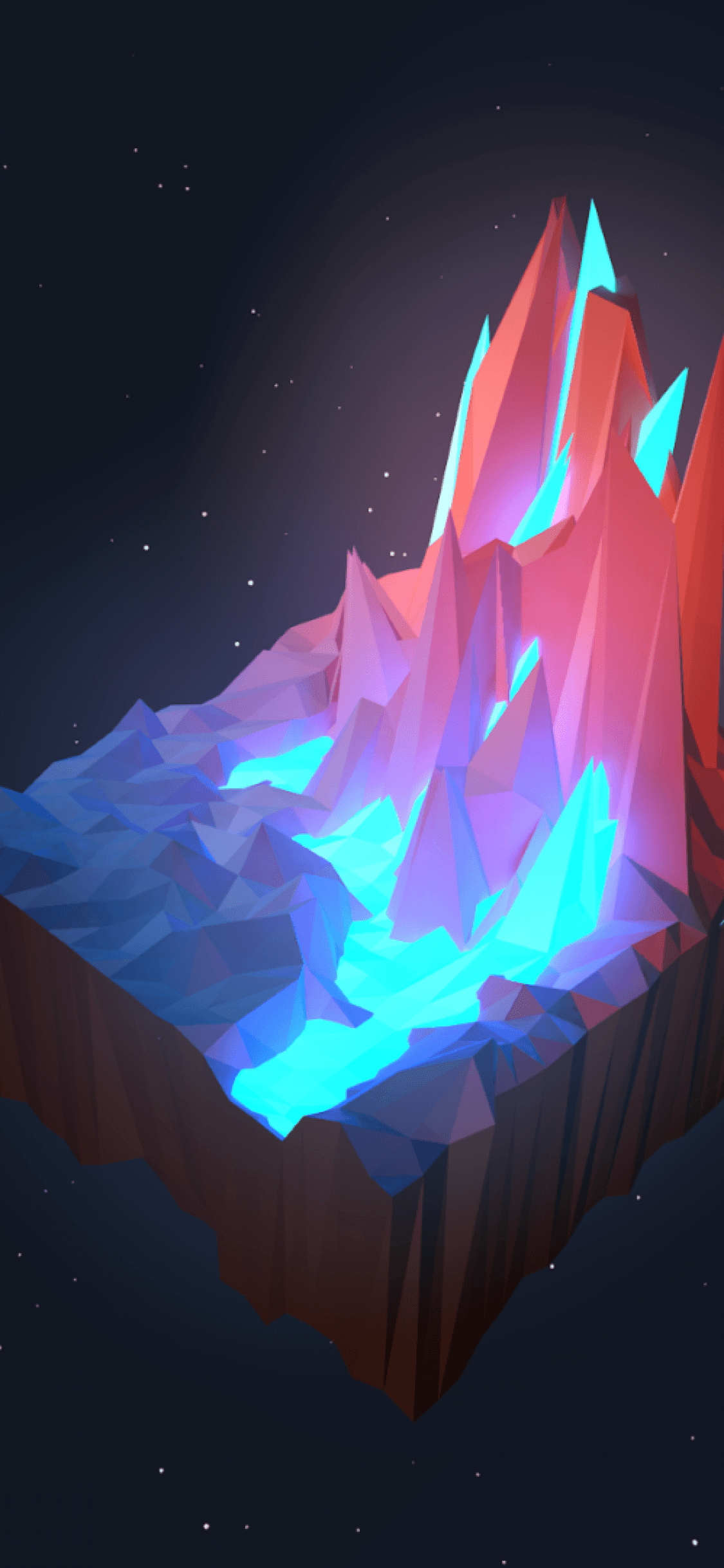 Download 1125x2436 Low Poly Crystal, Stars Wallpapers for