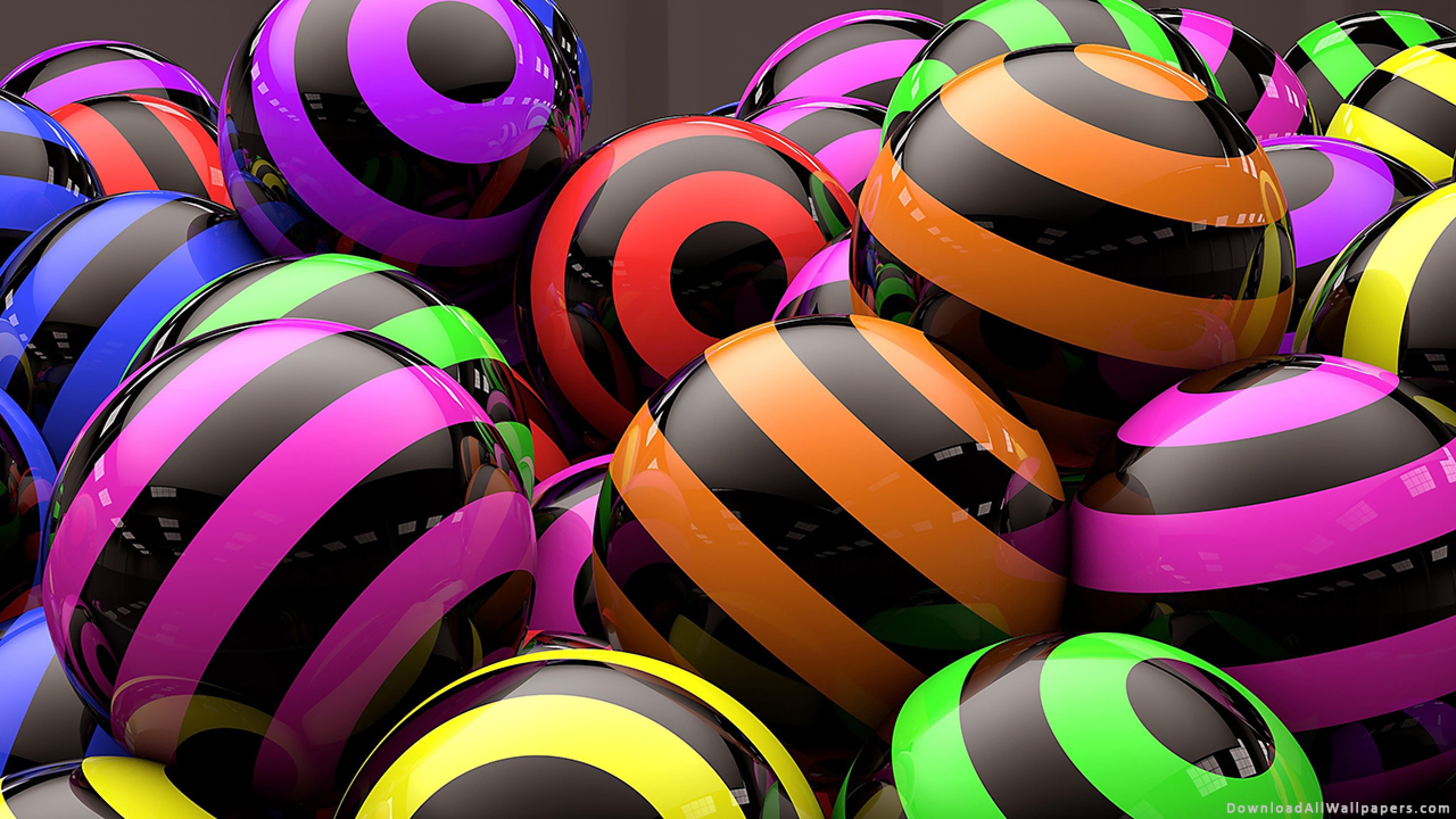 3D Ball, 3D, Ball, Multi Color, Strip, Line, Abstract
