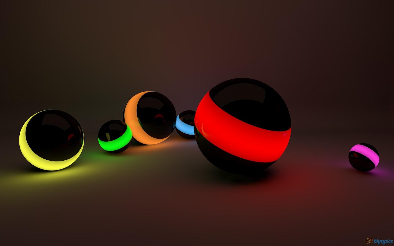Free Best Picture: 3D Colored Balls Wallpaper & 3D Colored