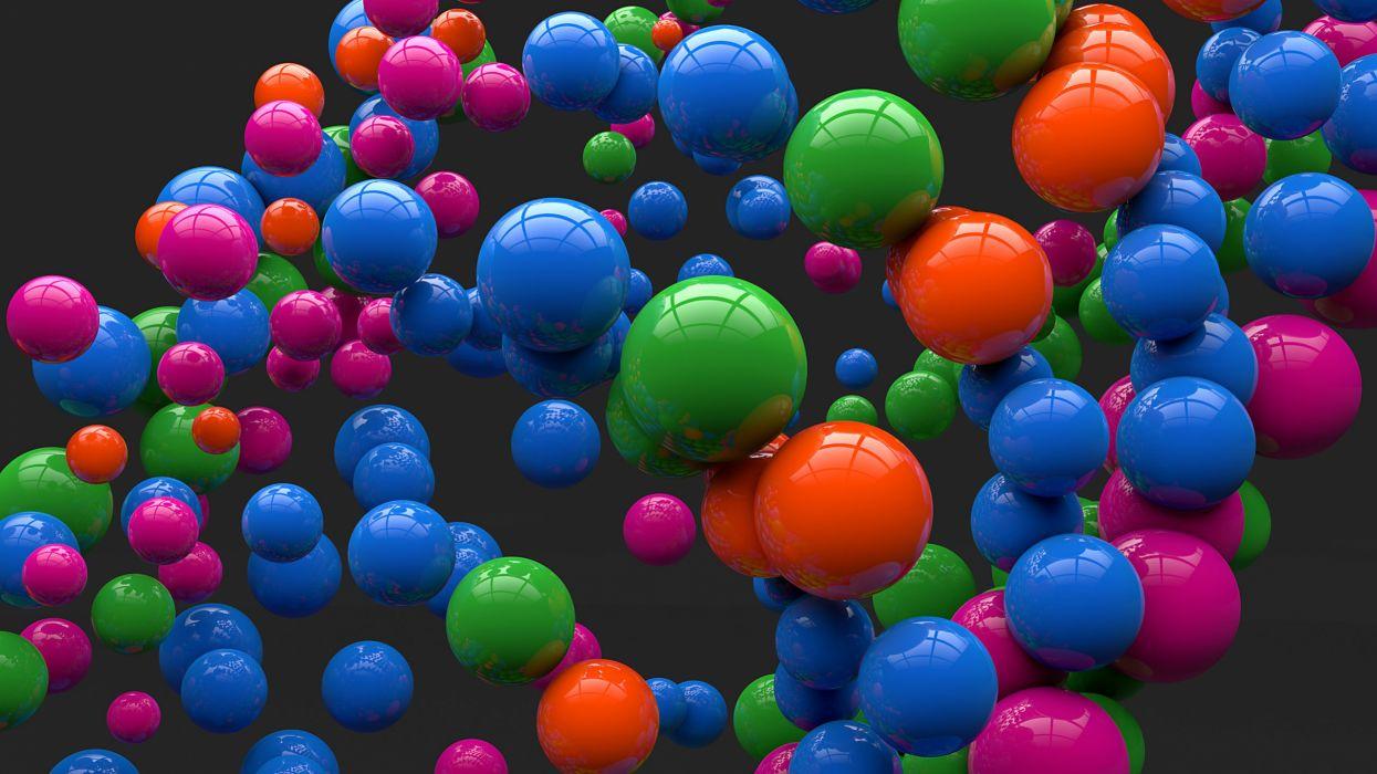 Art balls spheres balls gray background reflection color