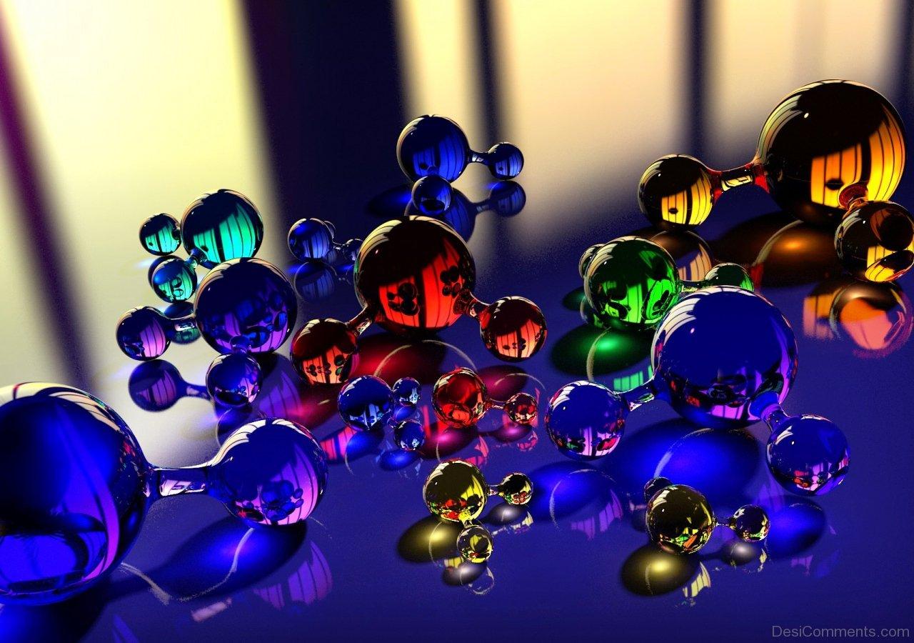 Wallpaper Balls, Molecule, Massager, Glass, Reflection