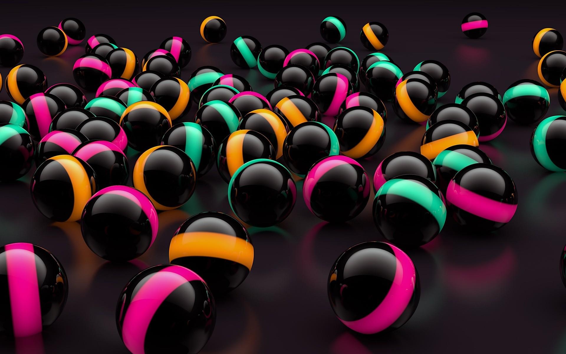 3D Black Balls Lights