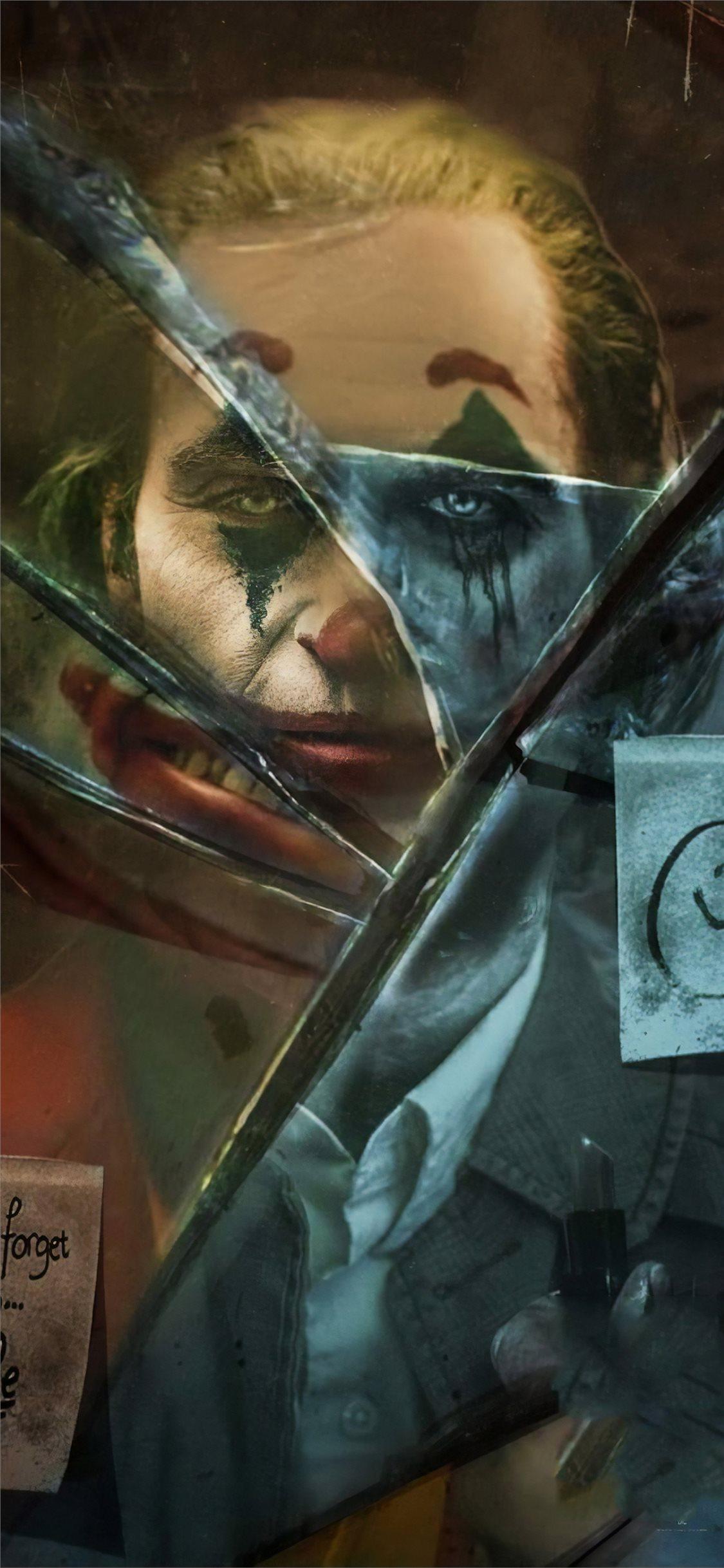 joker movie broken glass iPhone X Wallpaper Free Download