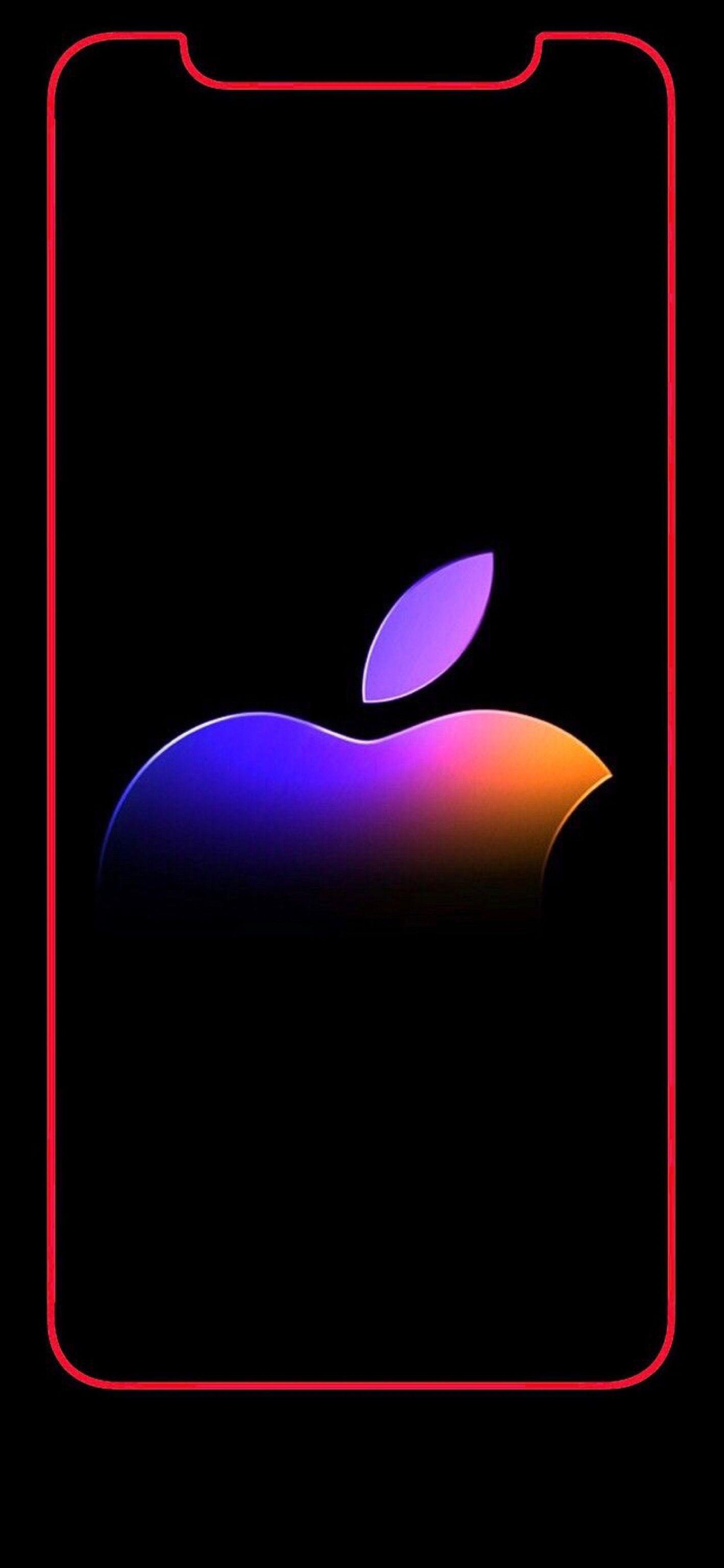 Wallpaper iPhone X logo rainbow 4. Apple iphone wallpaper