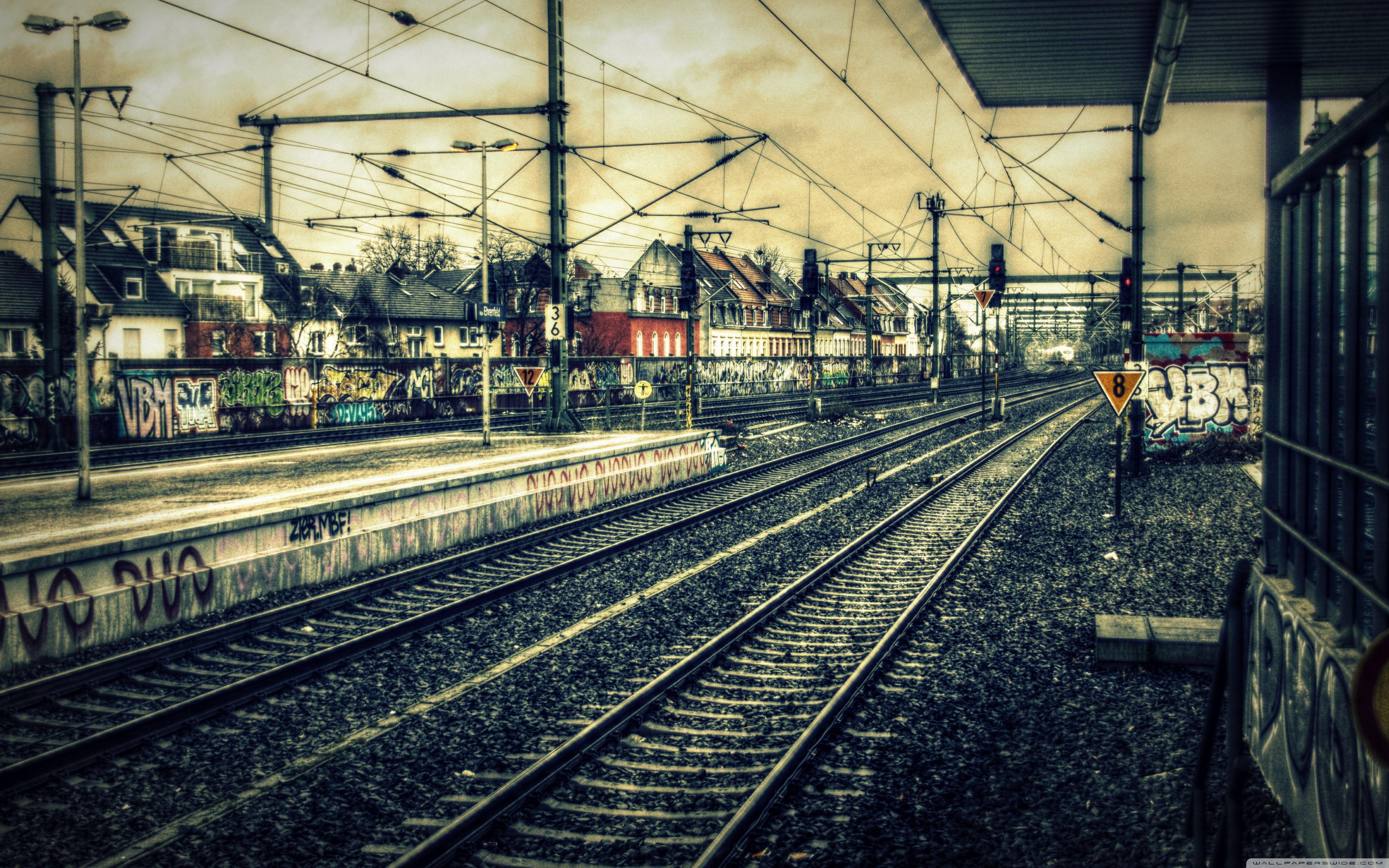 Train Station HDR Ultra HD Desktop Background Wallpaper for 4K UHD