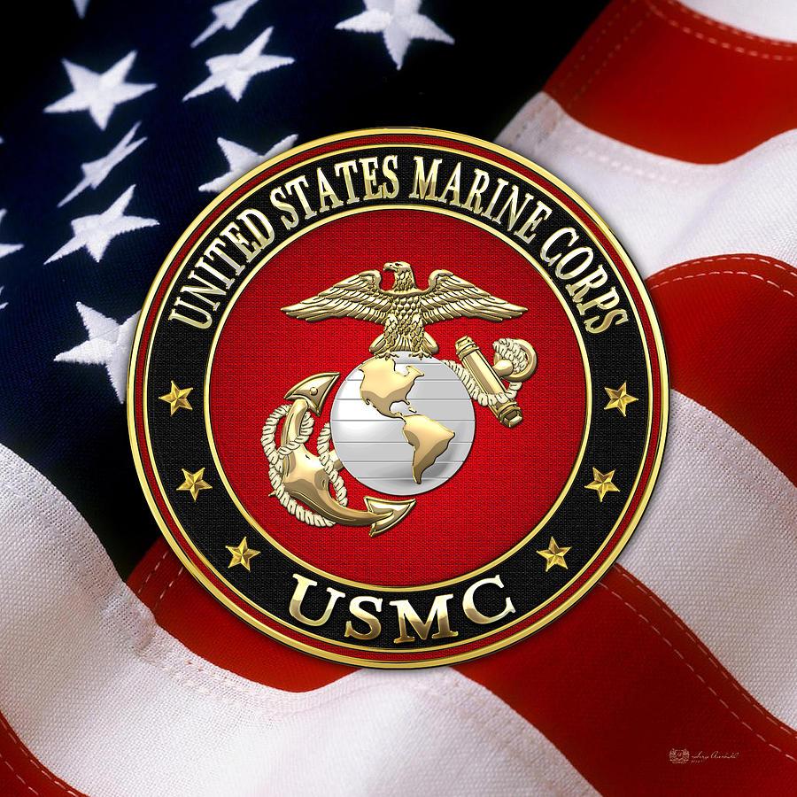 Favorite American Flag With Marine Corps Emblem #IW38