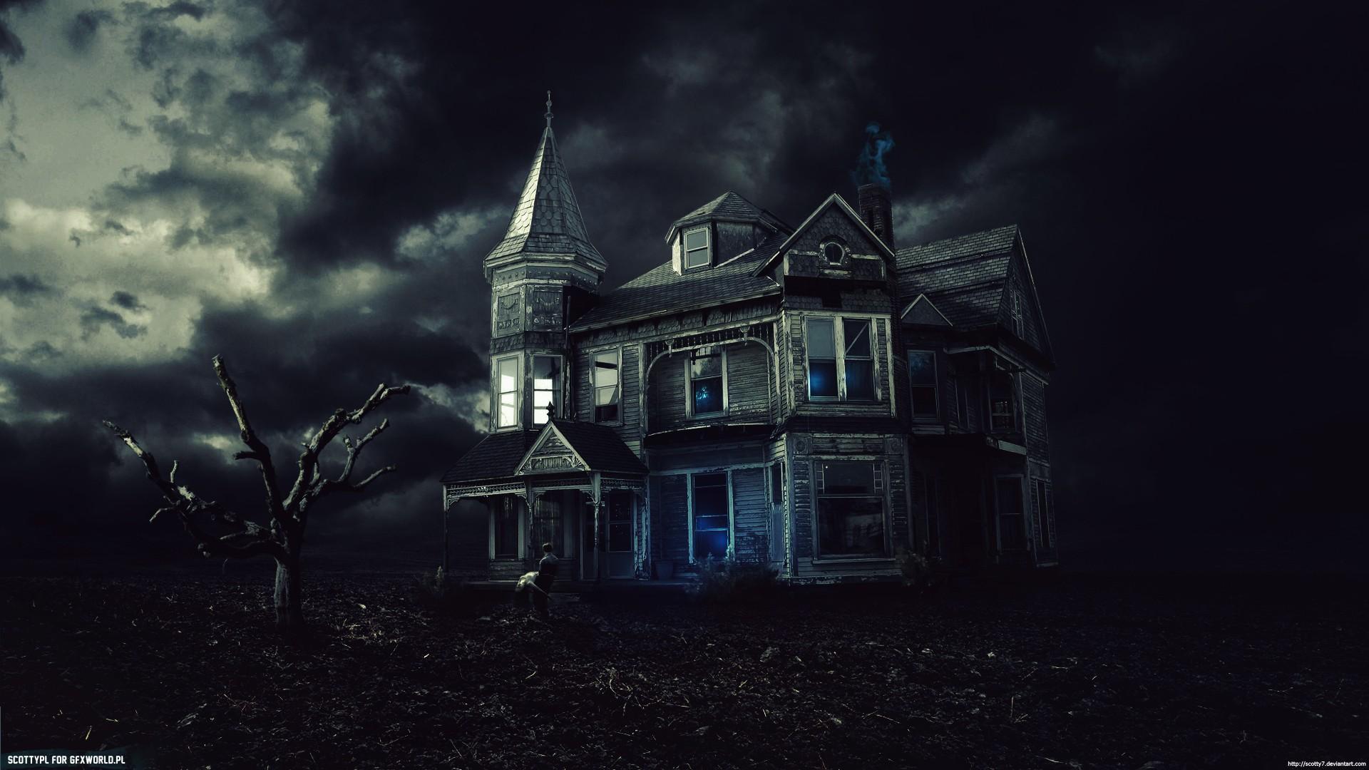 Haunted House Wallpaper Download #P8647EY