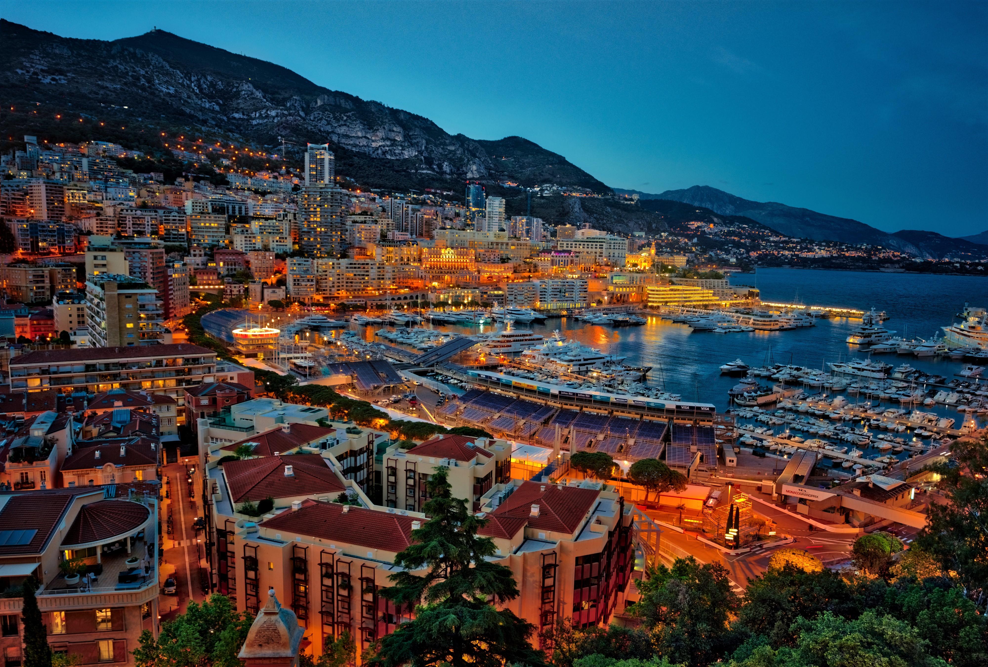 Night, Cityscape, Harbor, City, Monte Carlo