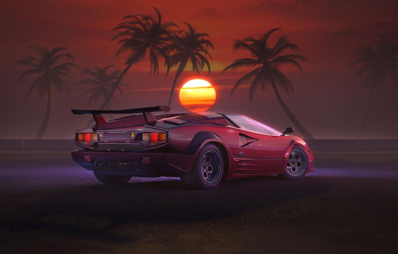 Wallpaper Sunset, The sun, Auto, Music, Lamborghini, Machine
