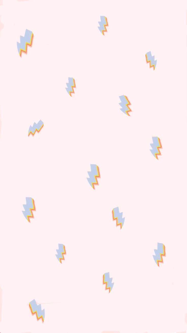 Pastel pink lightning bolt pattern. iPhone background wallpaper
