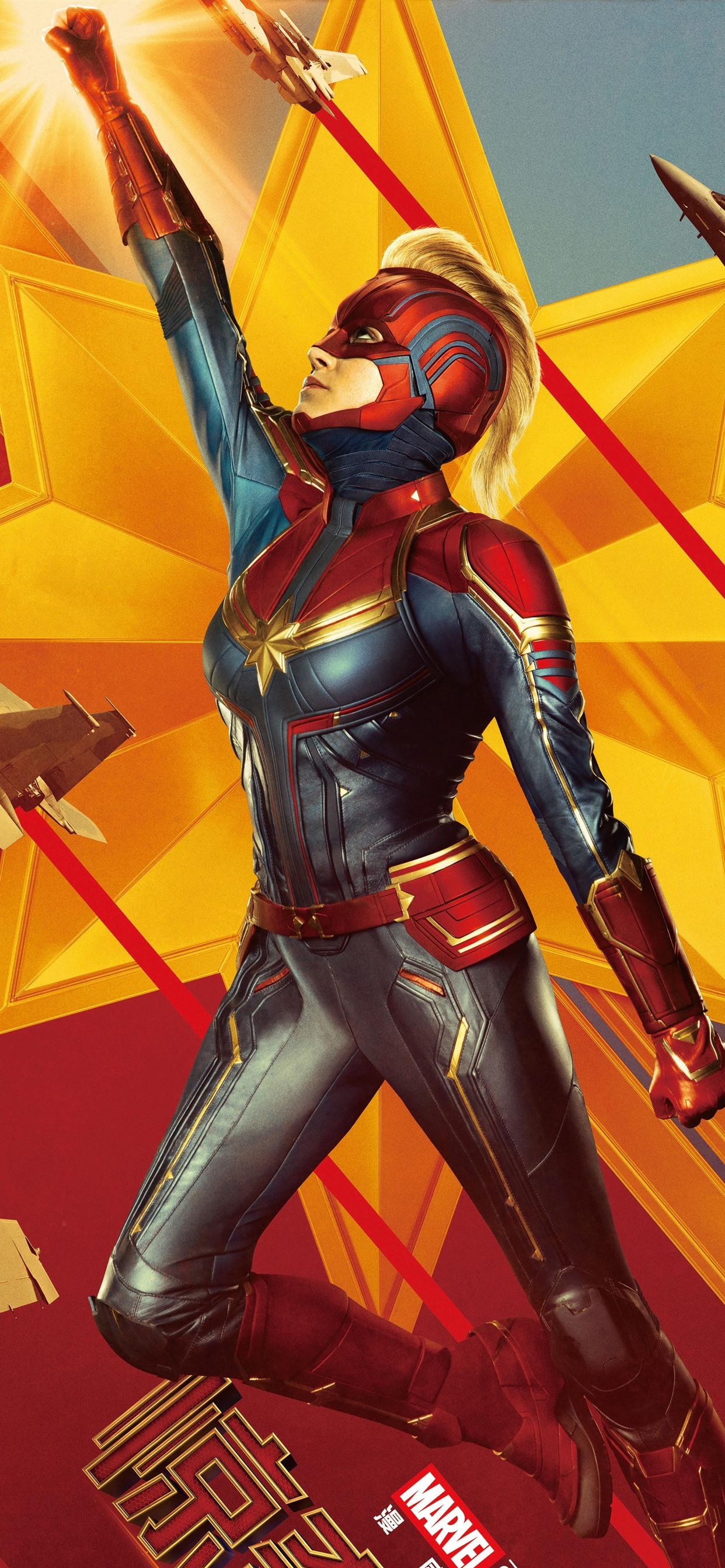 Captain Marvel, 2019 movie 1242x2688 iPhone XS Max wallpaper