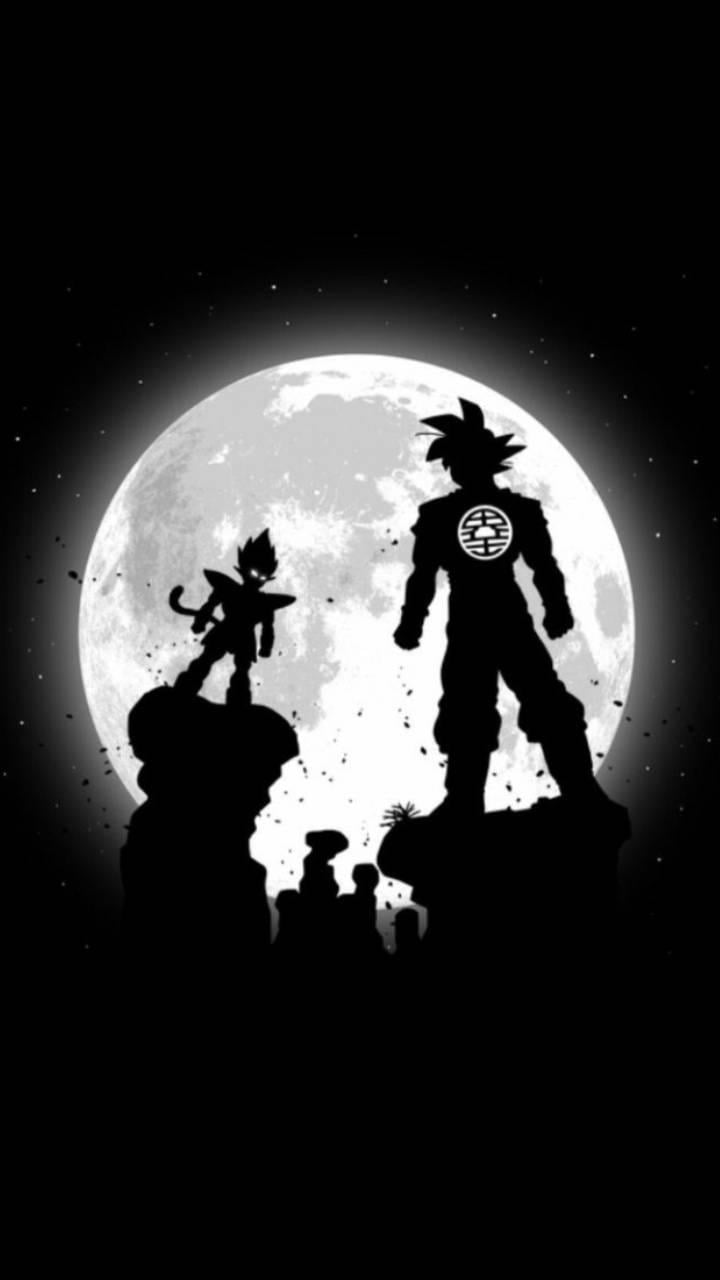 Goku Vegeta Moon Wallpaper