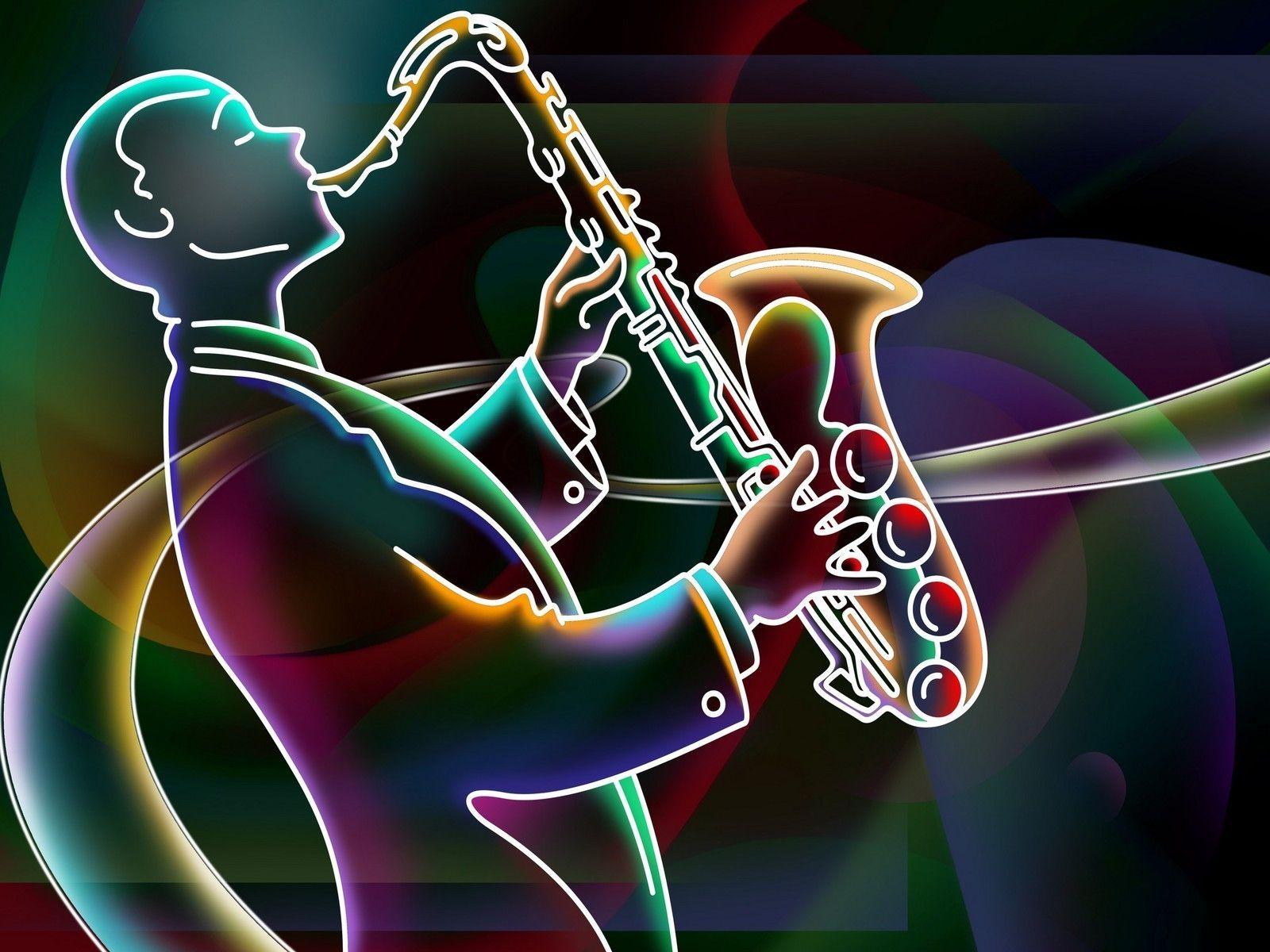 Jazz in Neon Wallpaper. Jazz art, Music wallpaper, Jazz music