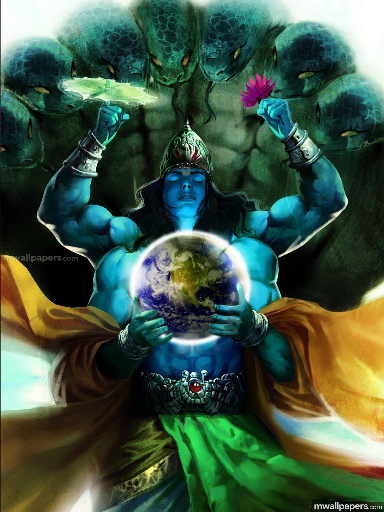 Lord Vishnu HD Image (1080p). Lord vishnu wallpaper, Lord