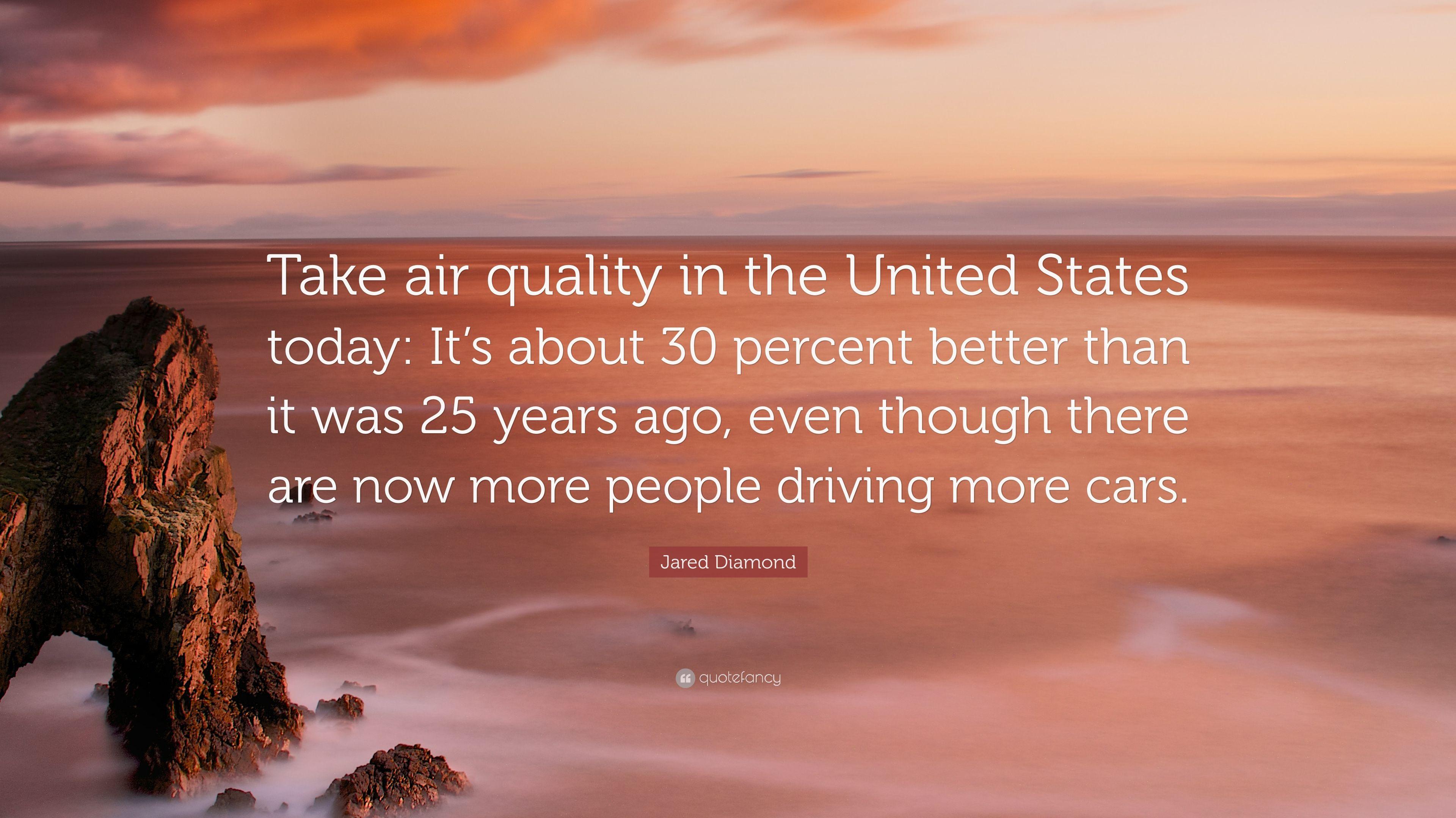 Jared Diamond Quote: “Take air quality in the United States