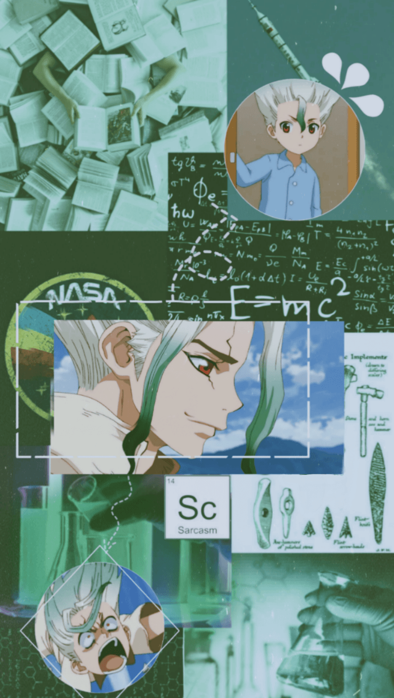 anime drstone animeboy science emc2 wallpaper aesthetic