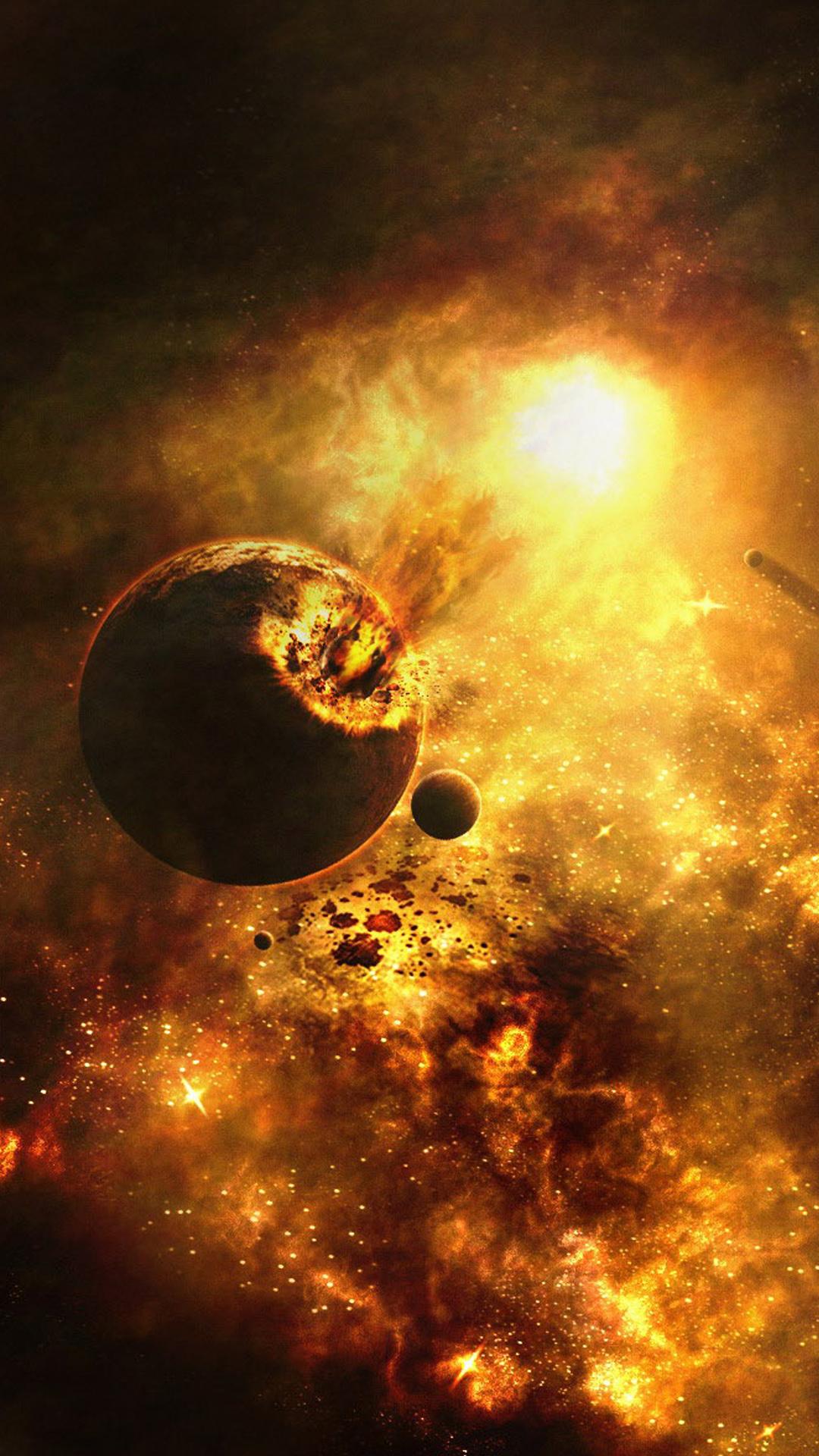 Exploding Planet Space Universe Android Wallpaper free download