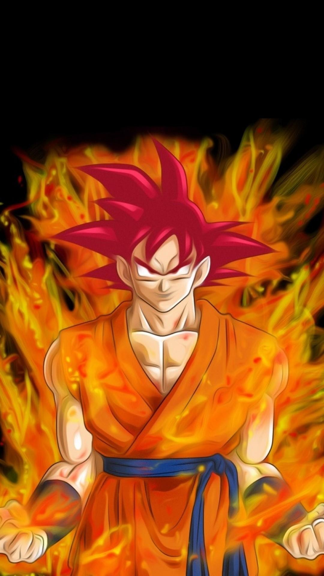 Goku Super Saiyan God Wallpaper iPhone With Image Resolution