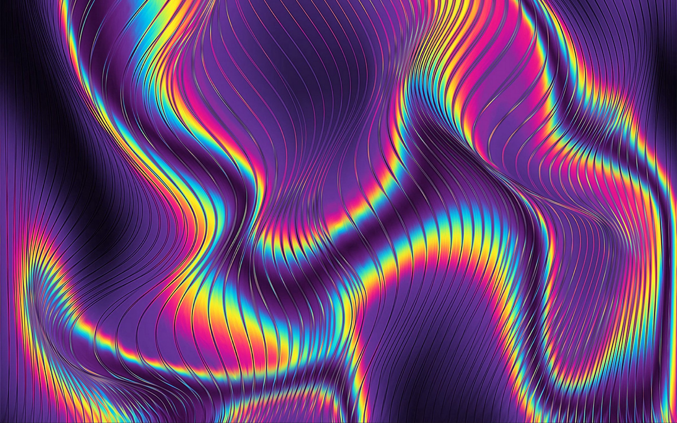 Download wallpaper 2560x1600 bright, glow, iridescent, wavy
