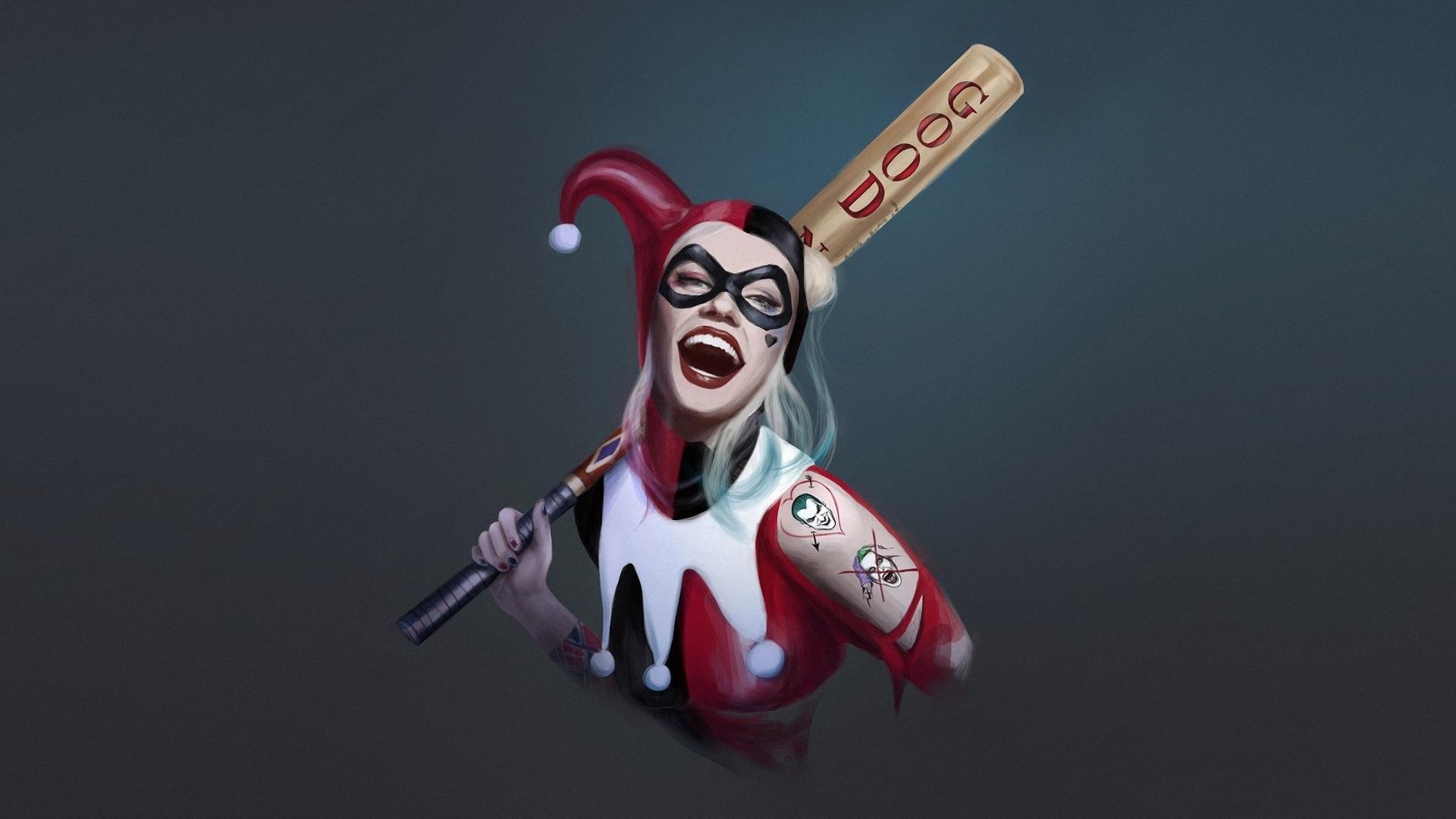 Wallpaper Harley Quinn, DC Comics, clown, girl, art picture