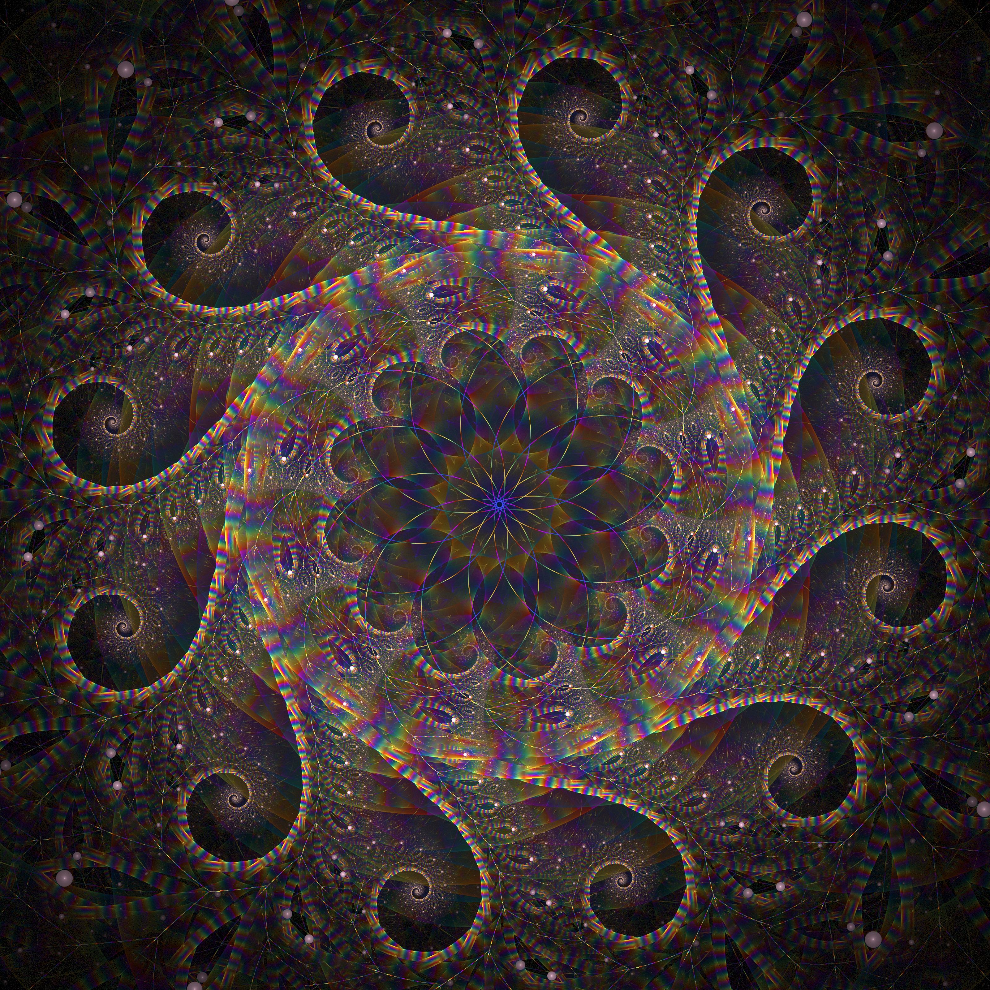Download wallpaper 3200x3200 fractal, kaleidoscope