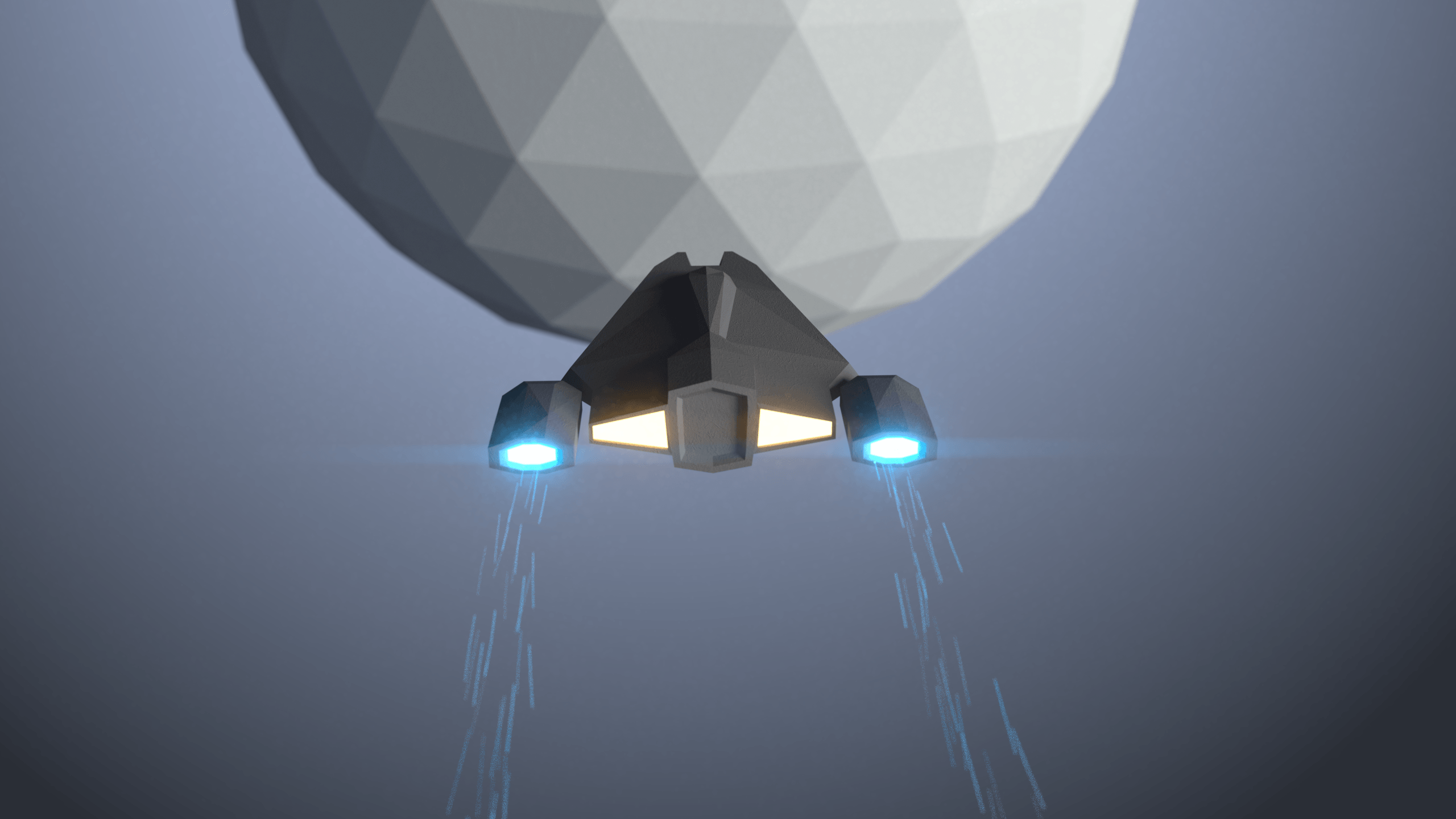 Modeled A Spaceship From A Game In Low Poly Style X Post /r