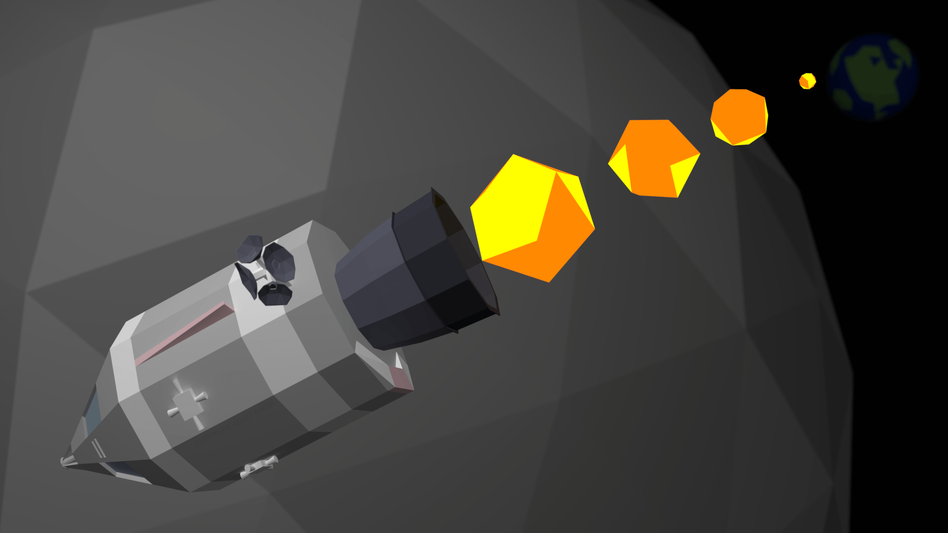 A low poly spaceship thing I made for a friend a while back