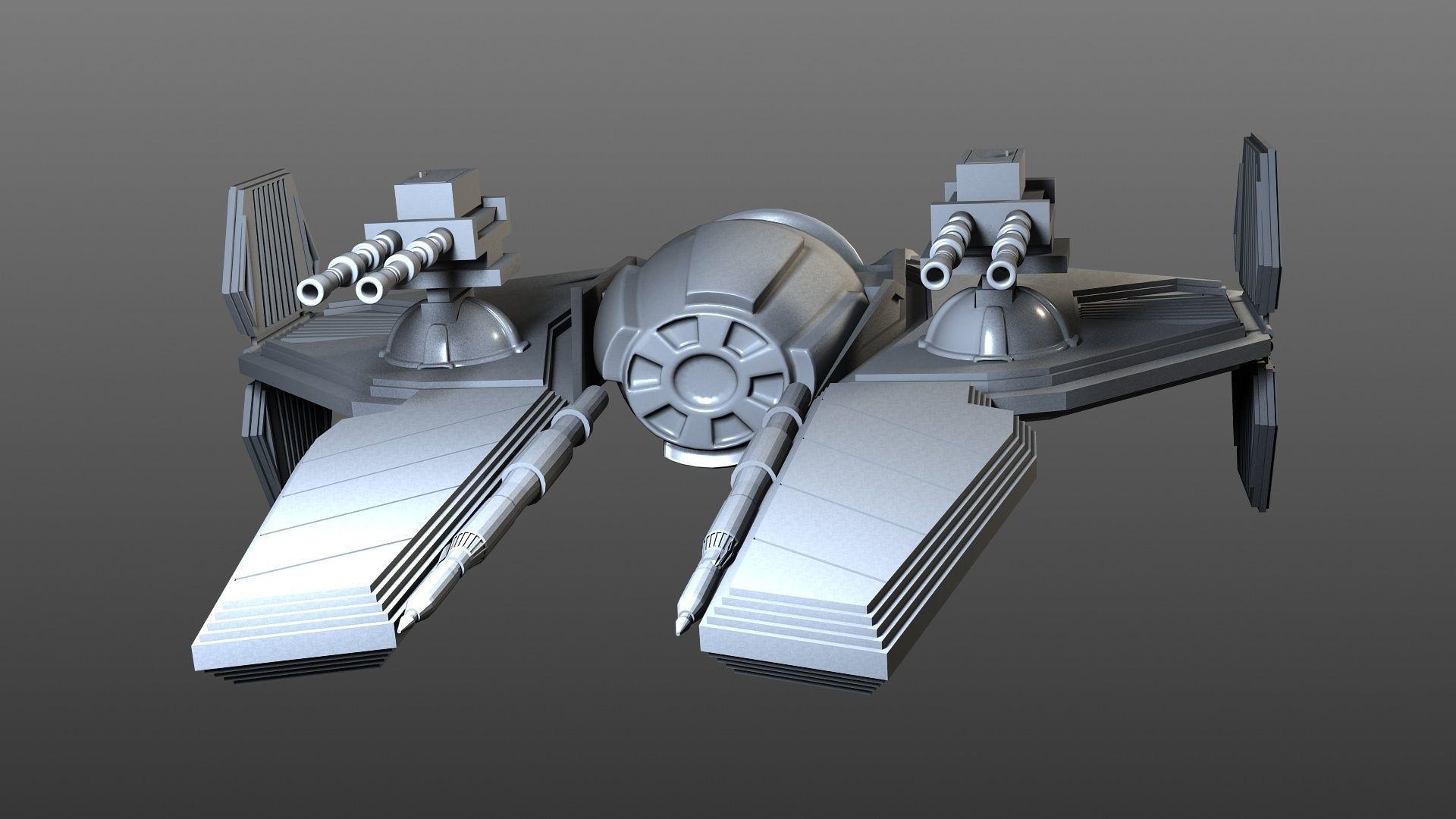 Low Poly Star Wars Spaceship 3D Model
