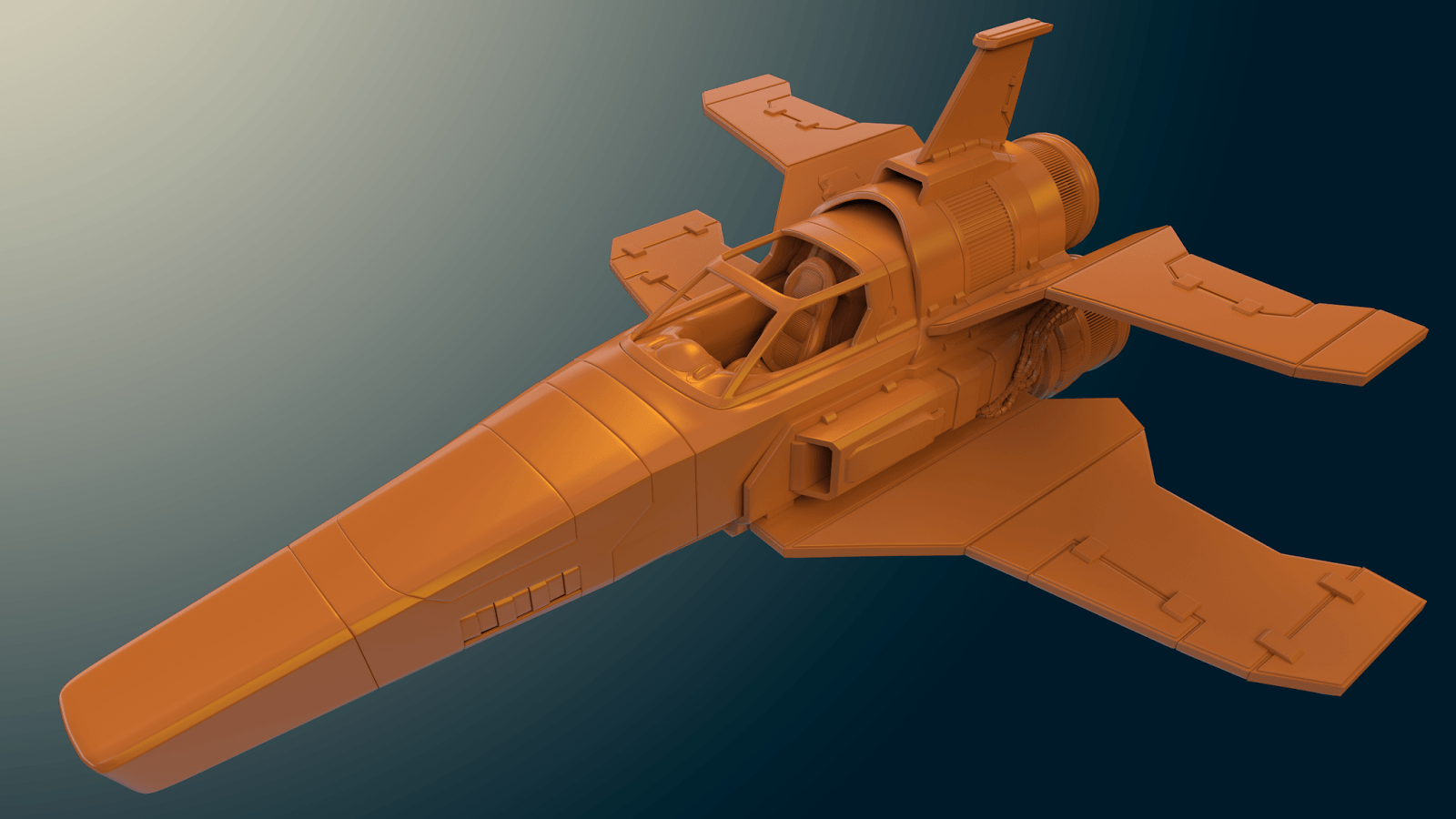 low poly spaceship stuff. Fighter